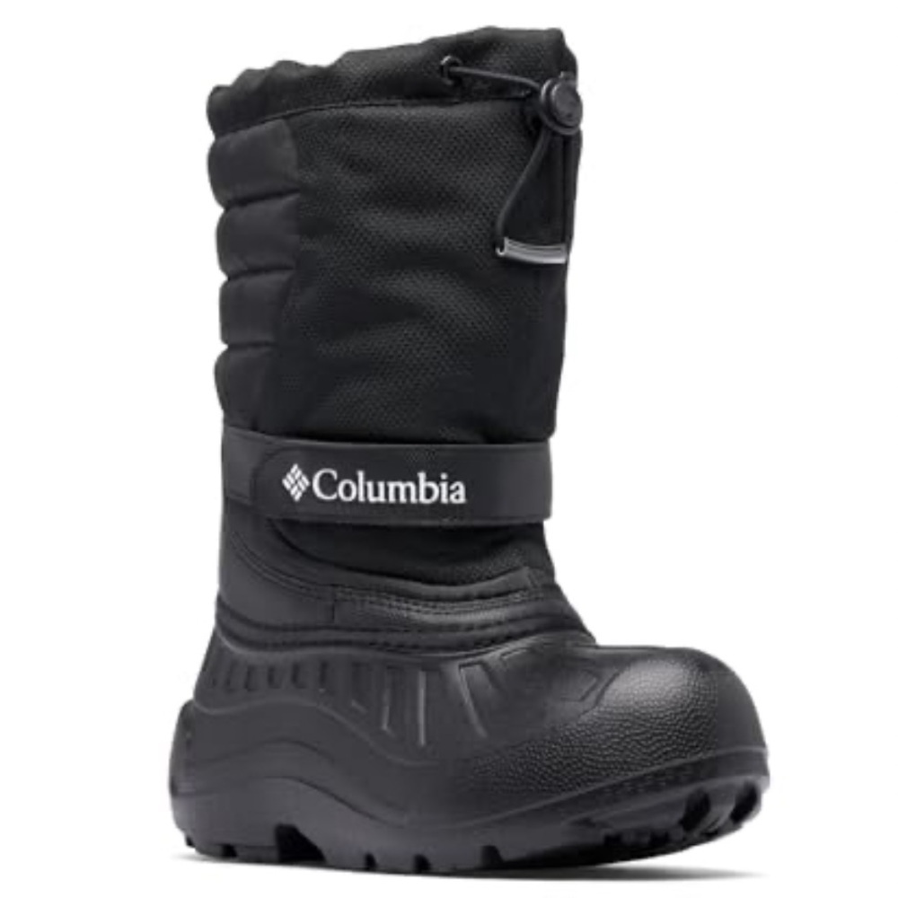 NWT  Columbia Youth Powderbug Snowlite Waterproof Snow Boot, Black/White